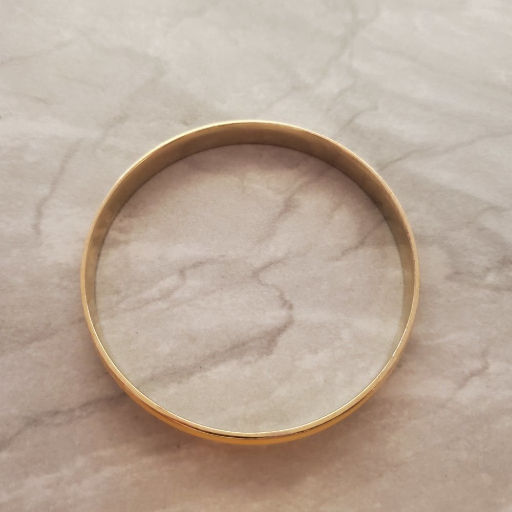 💛 Vintage 1990s 90s J.Crew Yellow Enamal Skinny Bangle Bracelet 💛 - Picture 7 of 8